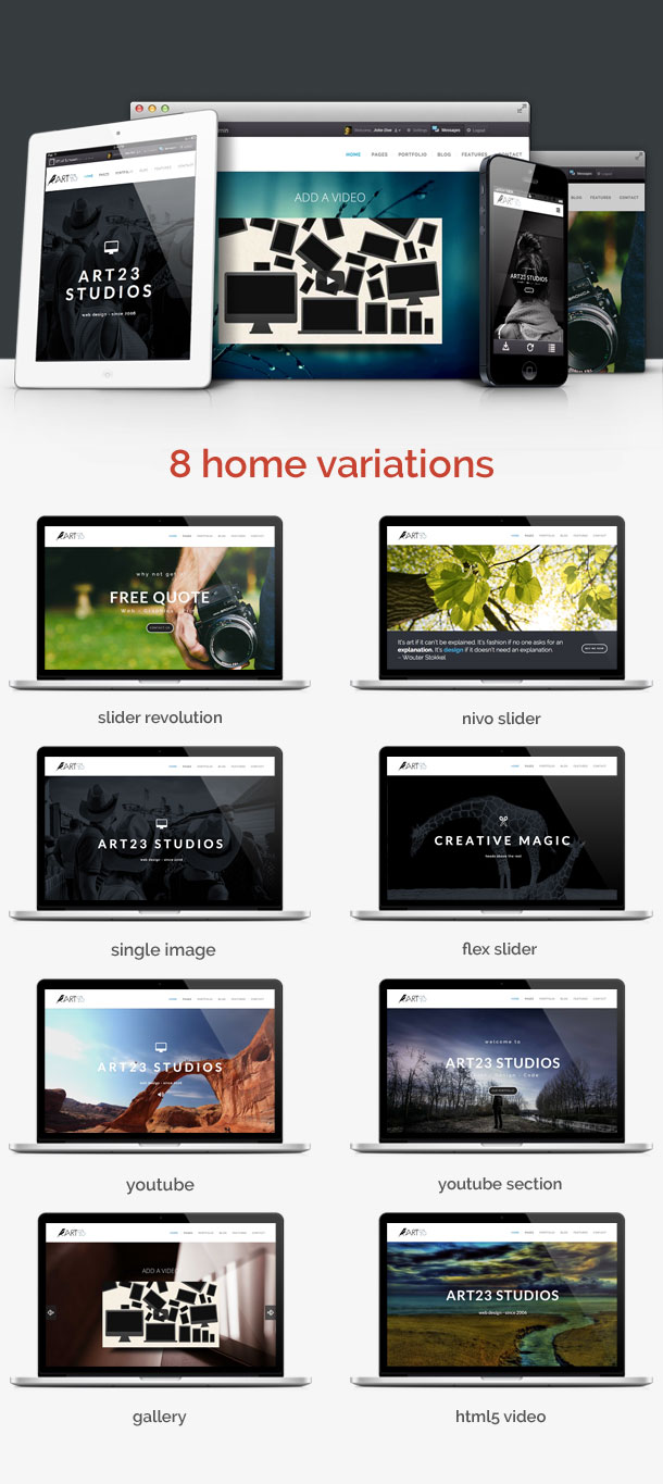 Art23 is a Modern and Creative premium WordPress Theme.